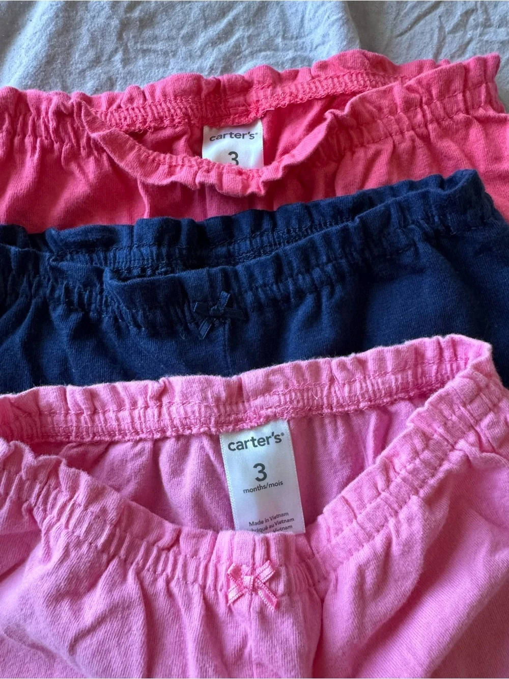 Carter’s Elastic-Waist Cotton Pants - Pink, Hot Pink & Navy